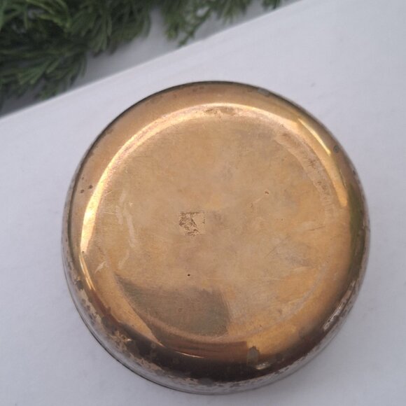 Vintage brass trinket dish chinoiserie floral pattern - Picture 2 of 7